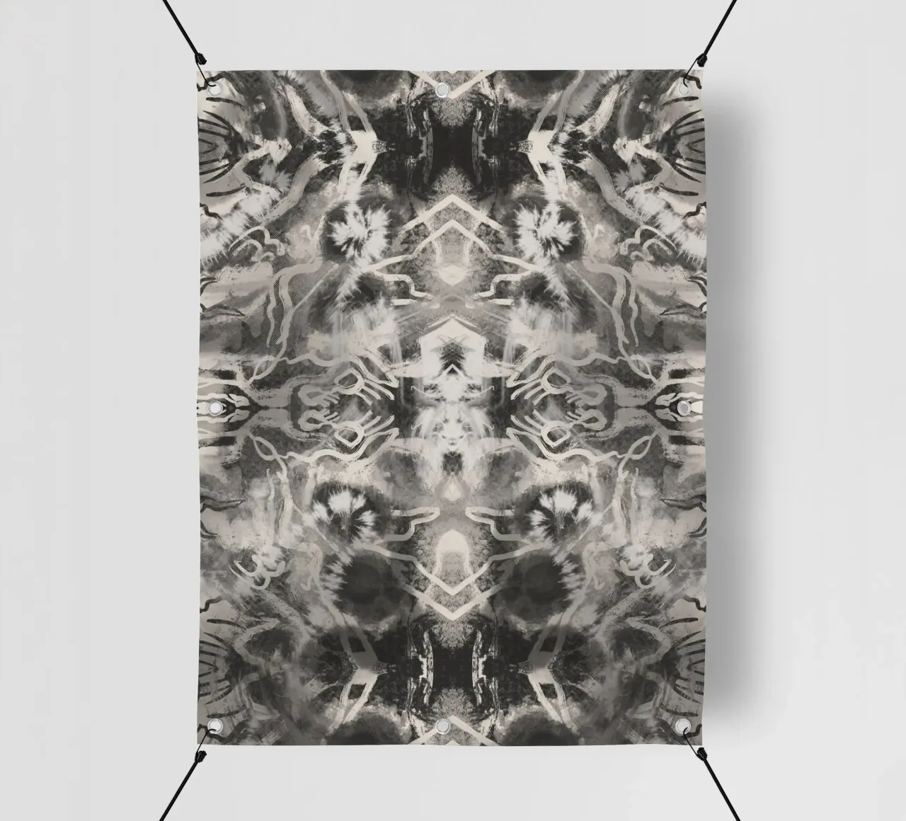 Rorschach 09 in bianco e nero telo in pvc da Little Dean