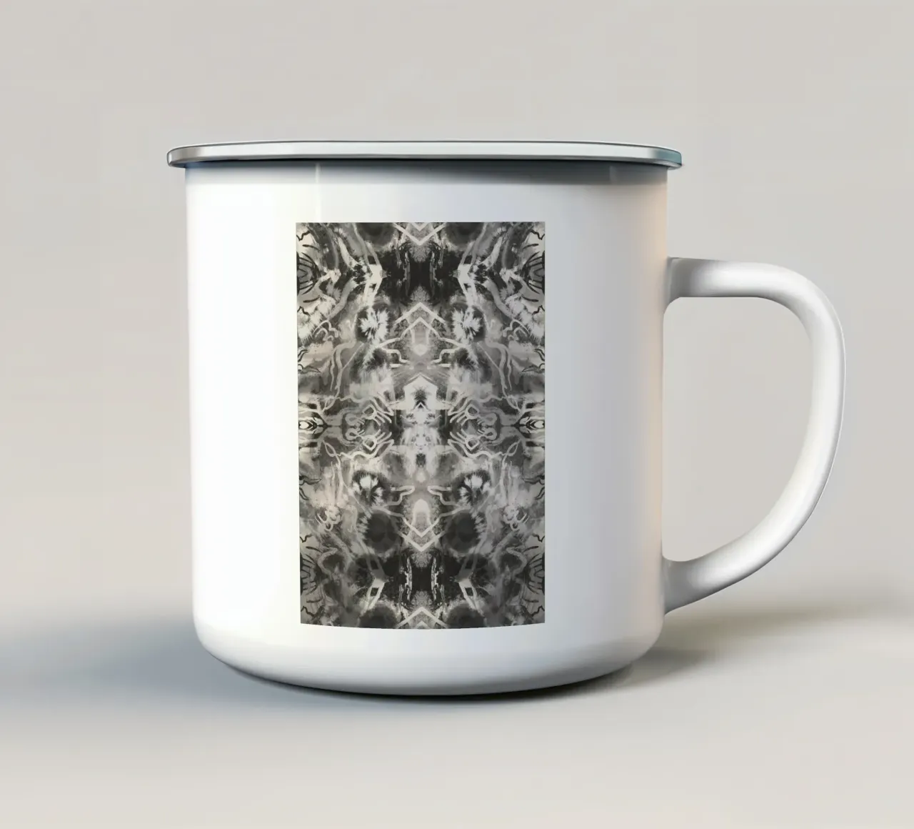 Rorschach 09 in bianco e nero tazza in smalto da Little Dean