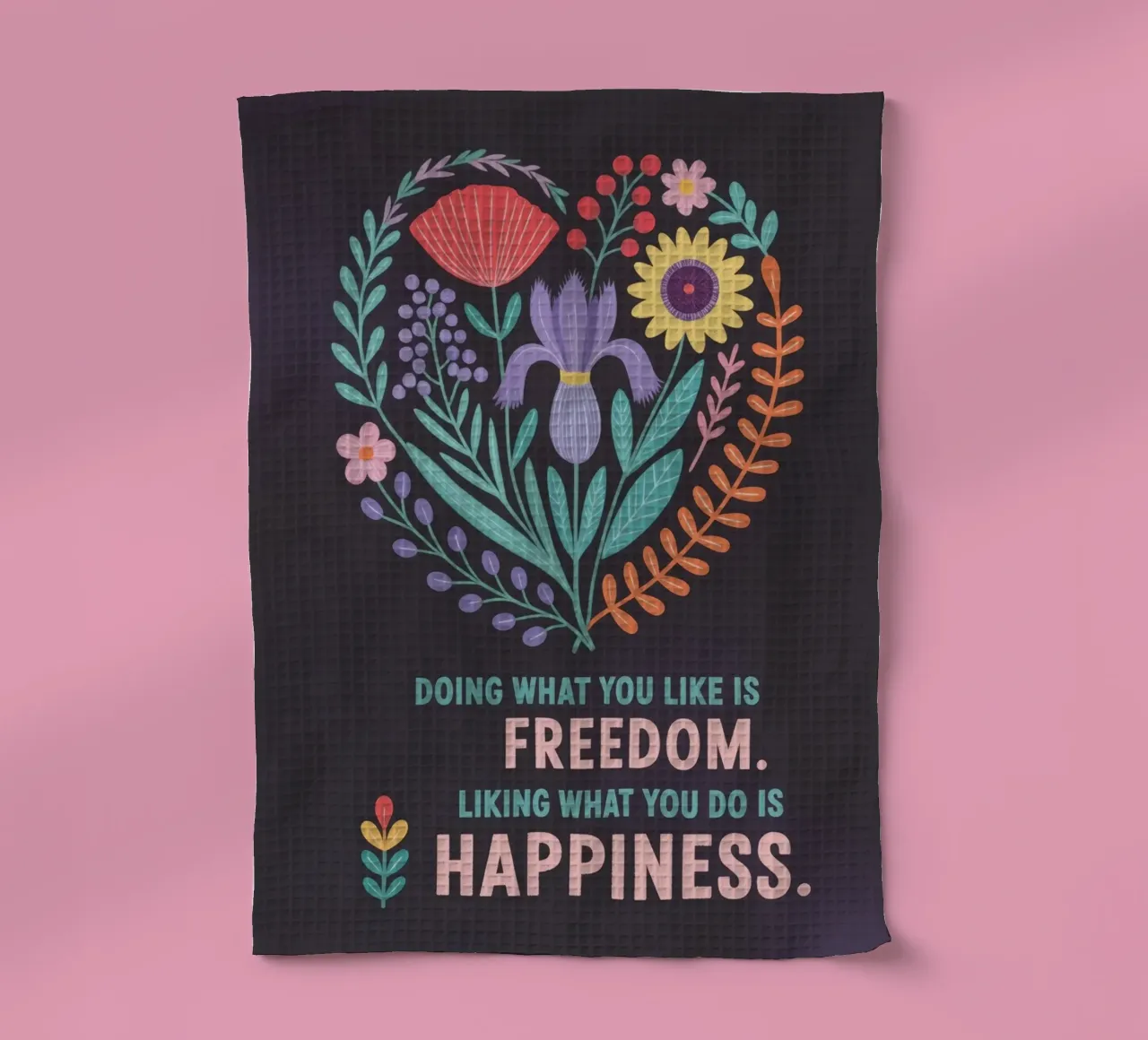 LIBERTÀ E FELICITÀ canovaccio da cucina da 20 Farben