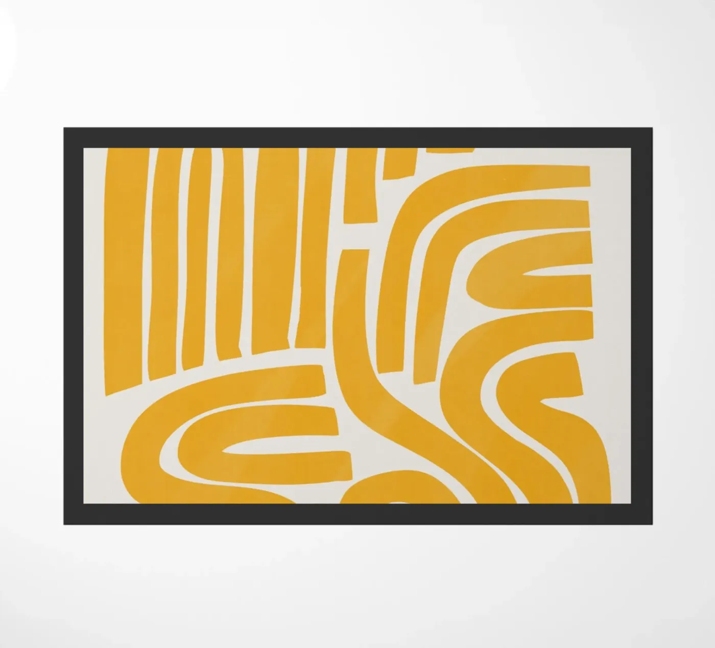 Gele strook deurmat van Little Dean