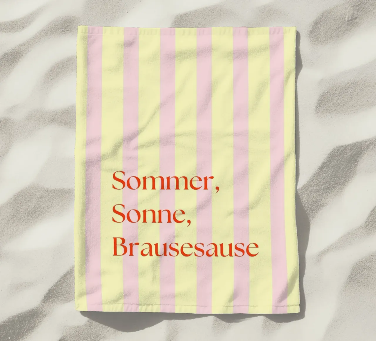 Sommer, Sonne, Brausesause | Summer feeling | rosa, gelb beach towel by keinkonzept