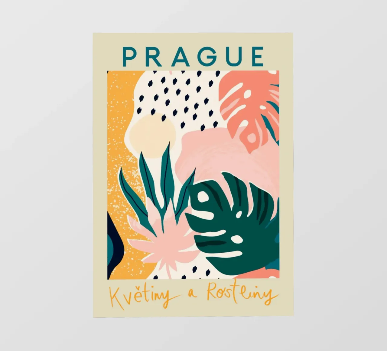 Praga floreale astratta - Botaniche moderne di metà secolo telo in pvc da homdeco