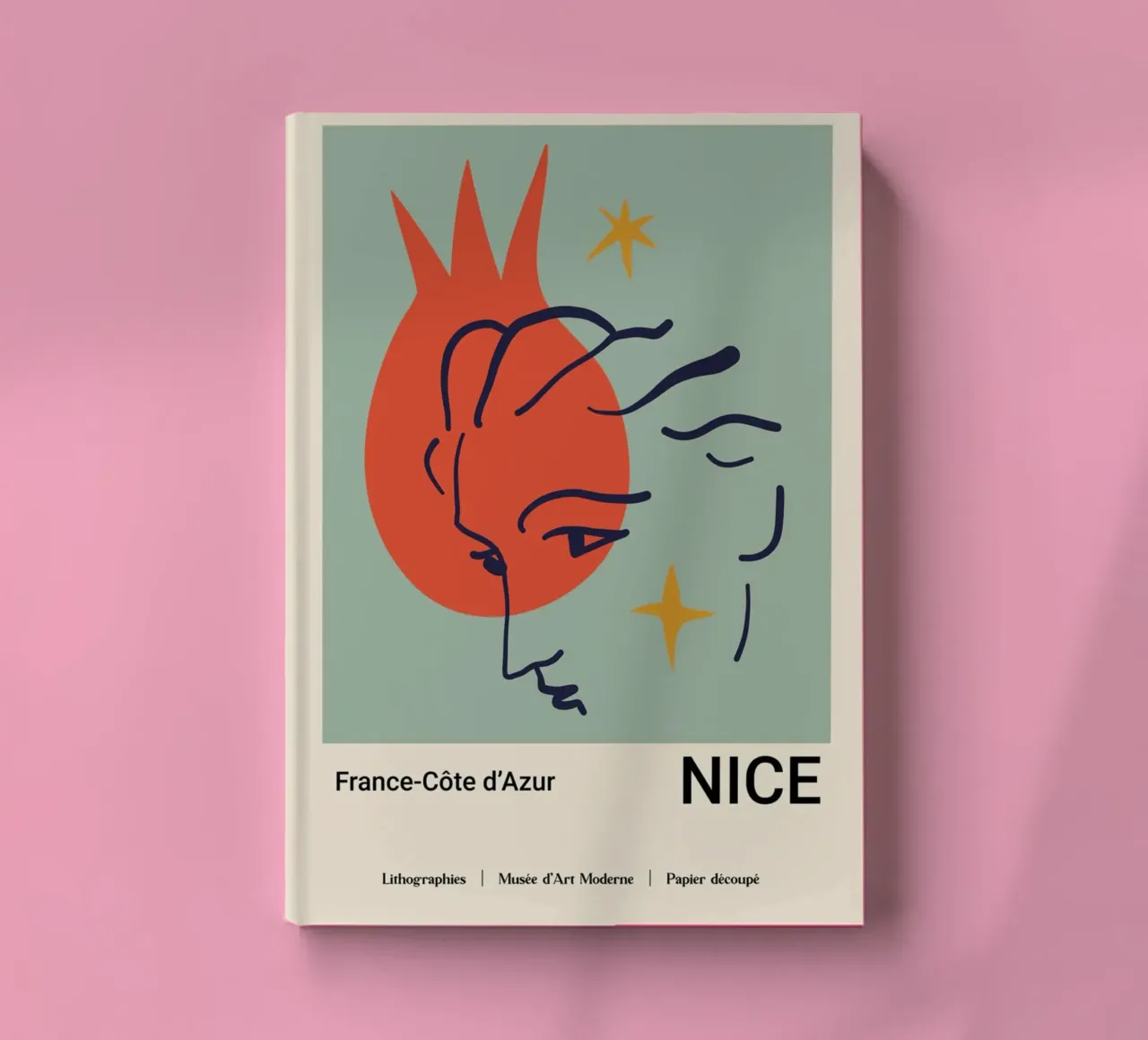 Nice Côte d'Azur - Modern Abstract Art Print notebook by homdeco