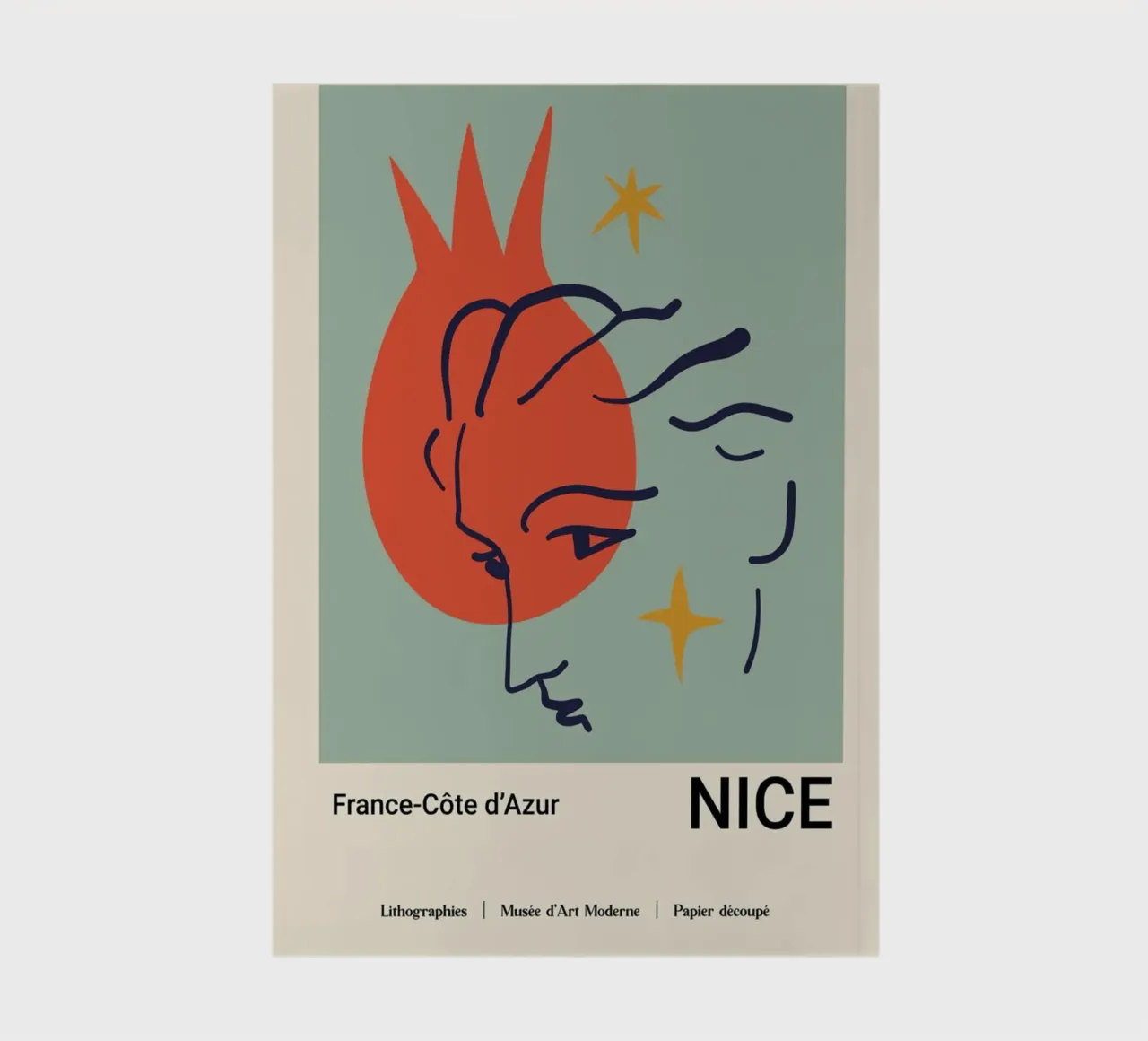 Nice Côte d'Azur - Modern Abstract Art Print notebook by homdeco