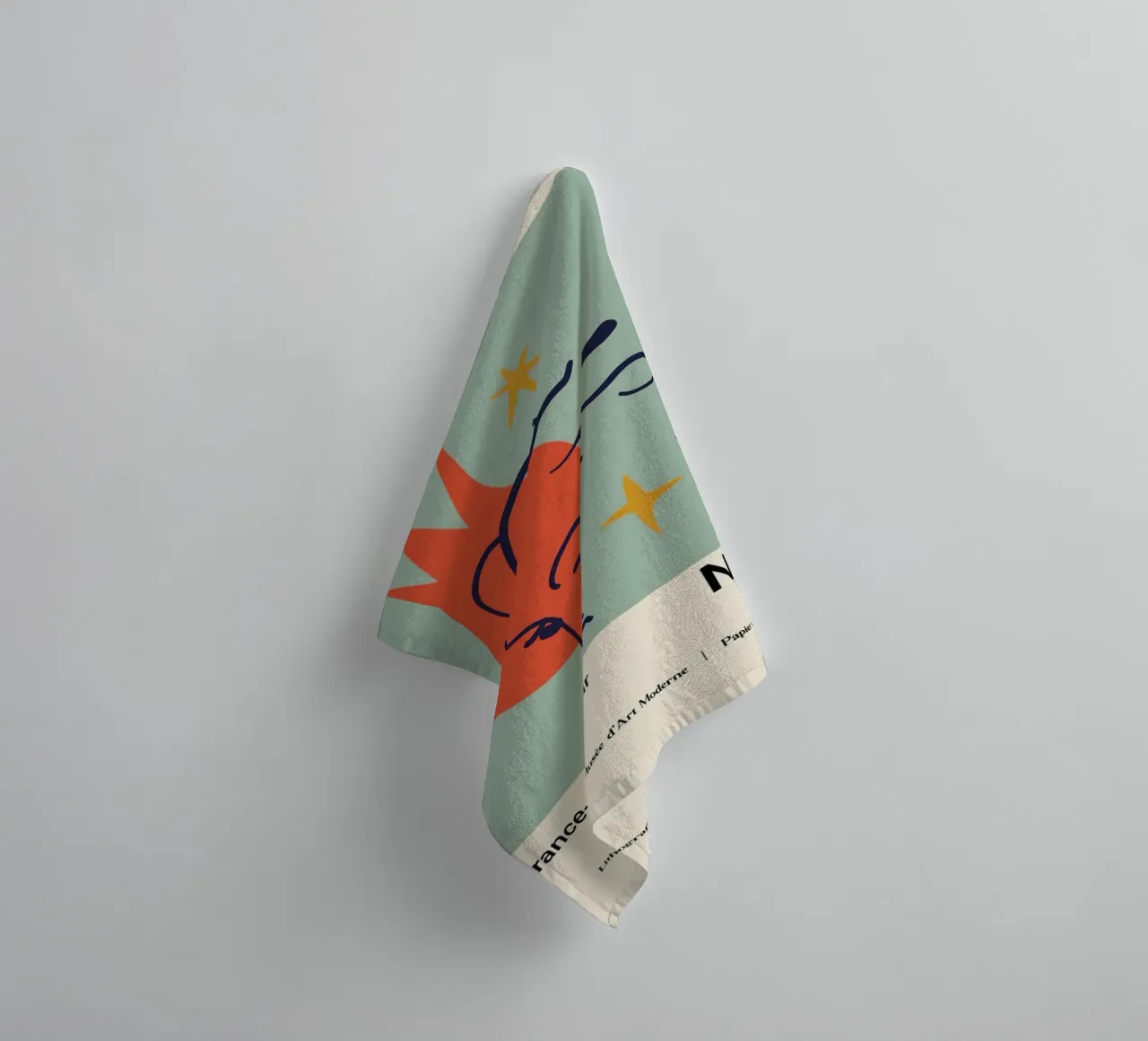 Nice Côte d'Azur - Modern Abstract Art Print towel by homdeco