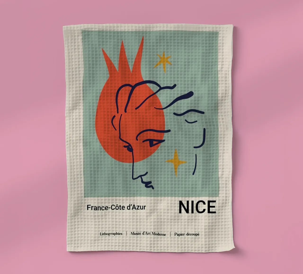 Nice Côte d'Azur - Modern Abstract Art Print torchon de homdeco