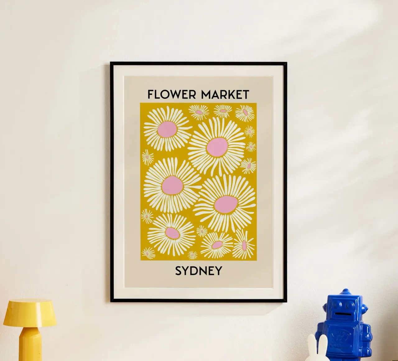 Mercato dei fiori di Sydney - Stampa pop art di margherite in grassetto poster da homdeco