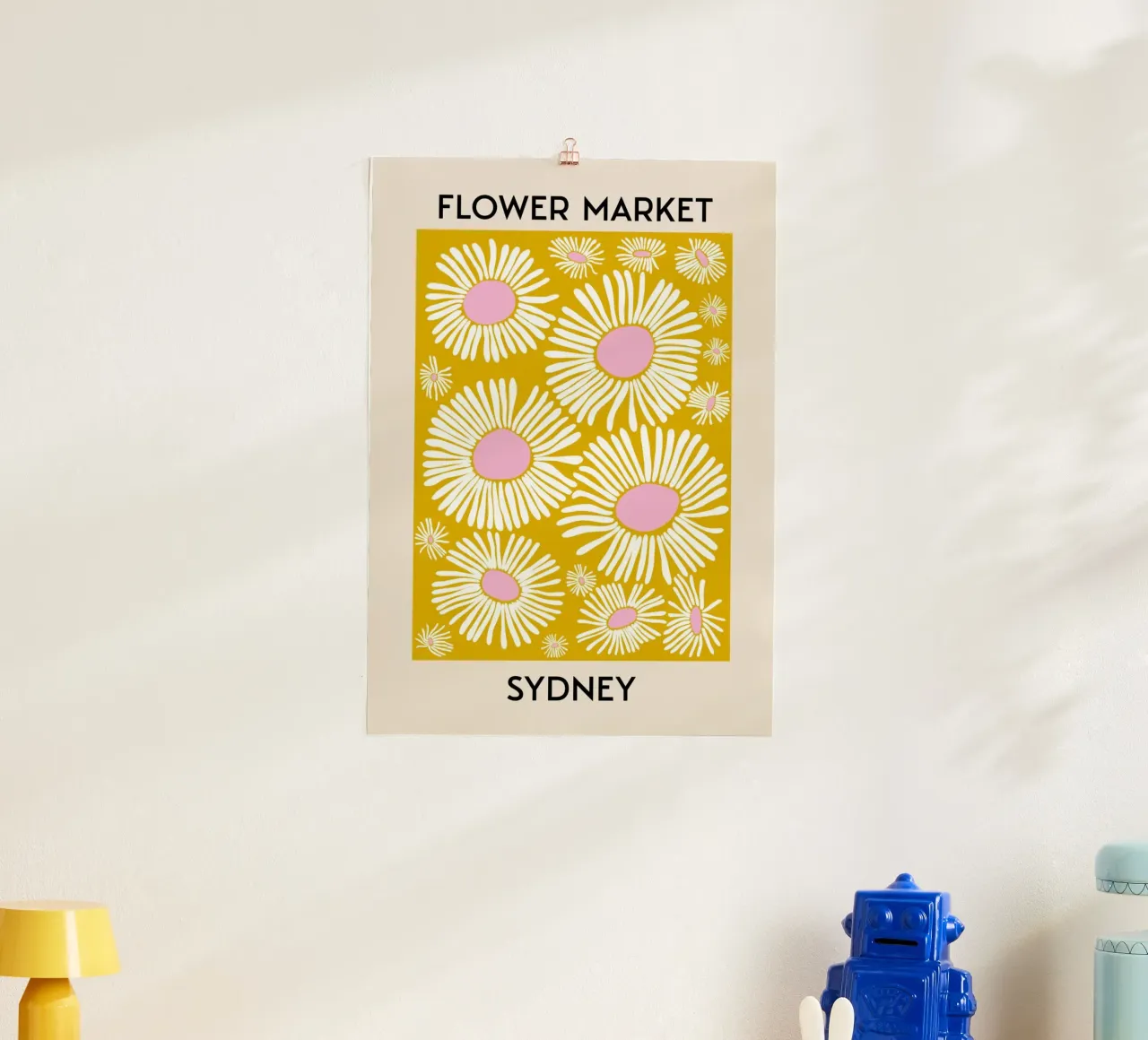 Mercato dei fiori di Sydney - Stampa pop art di margherite in grassetto poster da homdeco