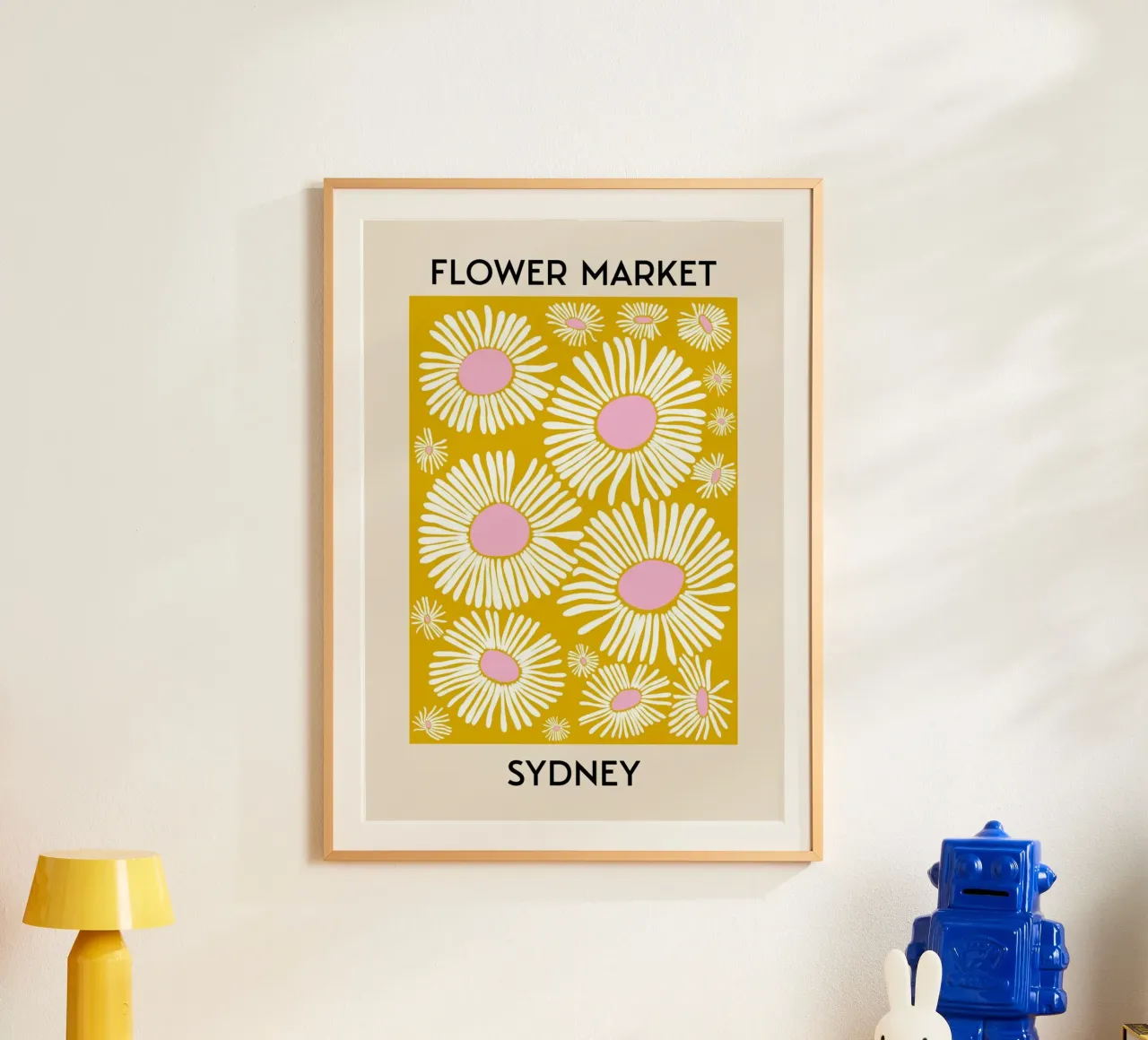 Mercato dei fiori di Sydney - Stampa pop art di margherite in grassetto poster da homdeco