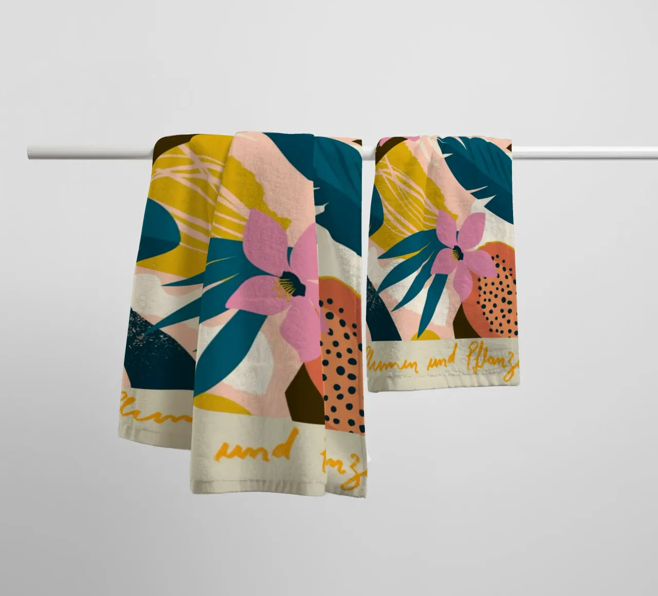 Astratto botanico di Dresda - Stampa flora tropicale tedesca asciugamano da bagno da homdeco