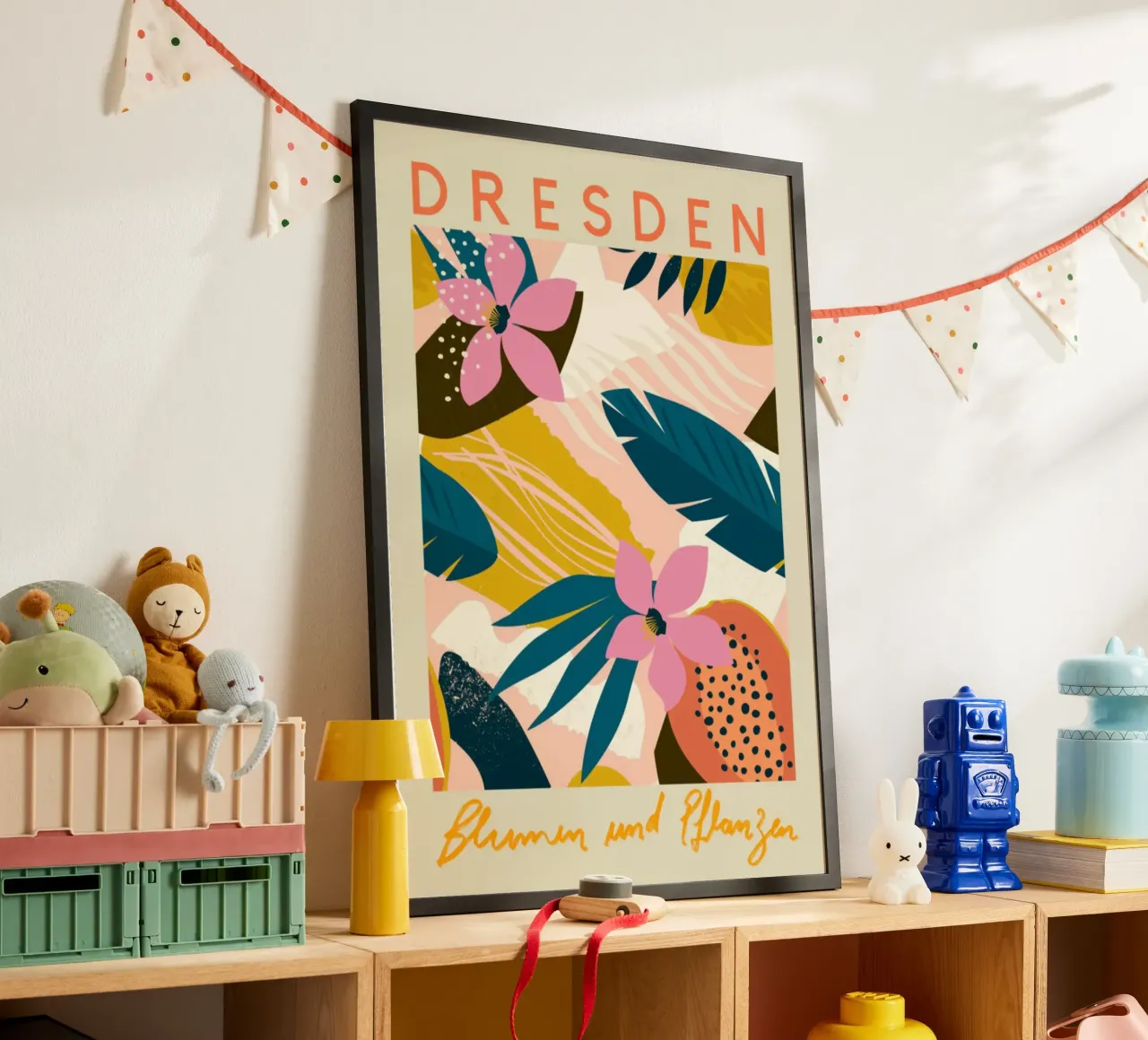 Astratto botanico di Dresda - Stampa flora tropicale tedesca carta hahnemühle da homdeco