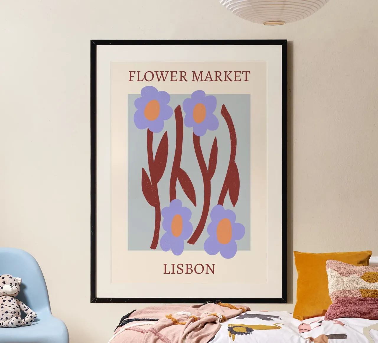 Mercado de flores de Lisboa - Impresión botánica abstracta poster de homdeco