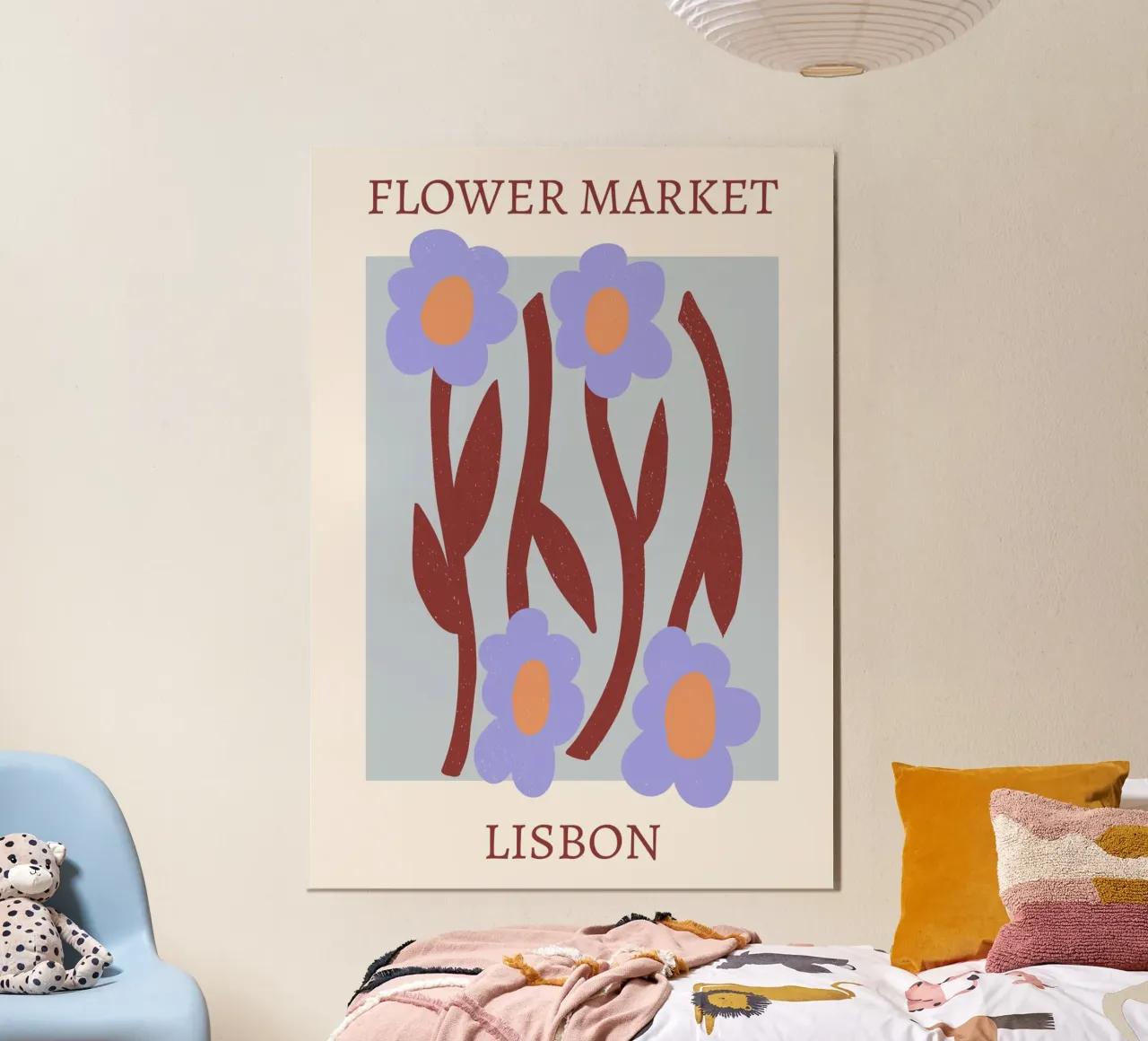 Mercado de flores de Lisboa - Impresión botánica abstracta poster de homdeco