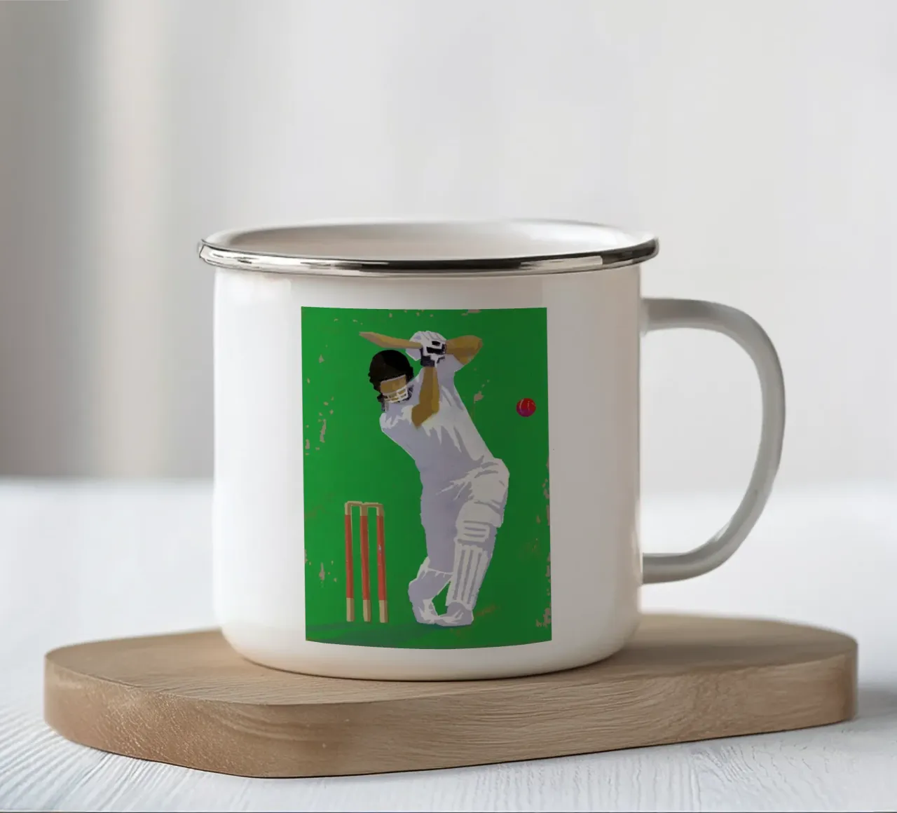 Cricket tazza in smalto da Andy Bridge