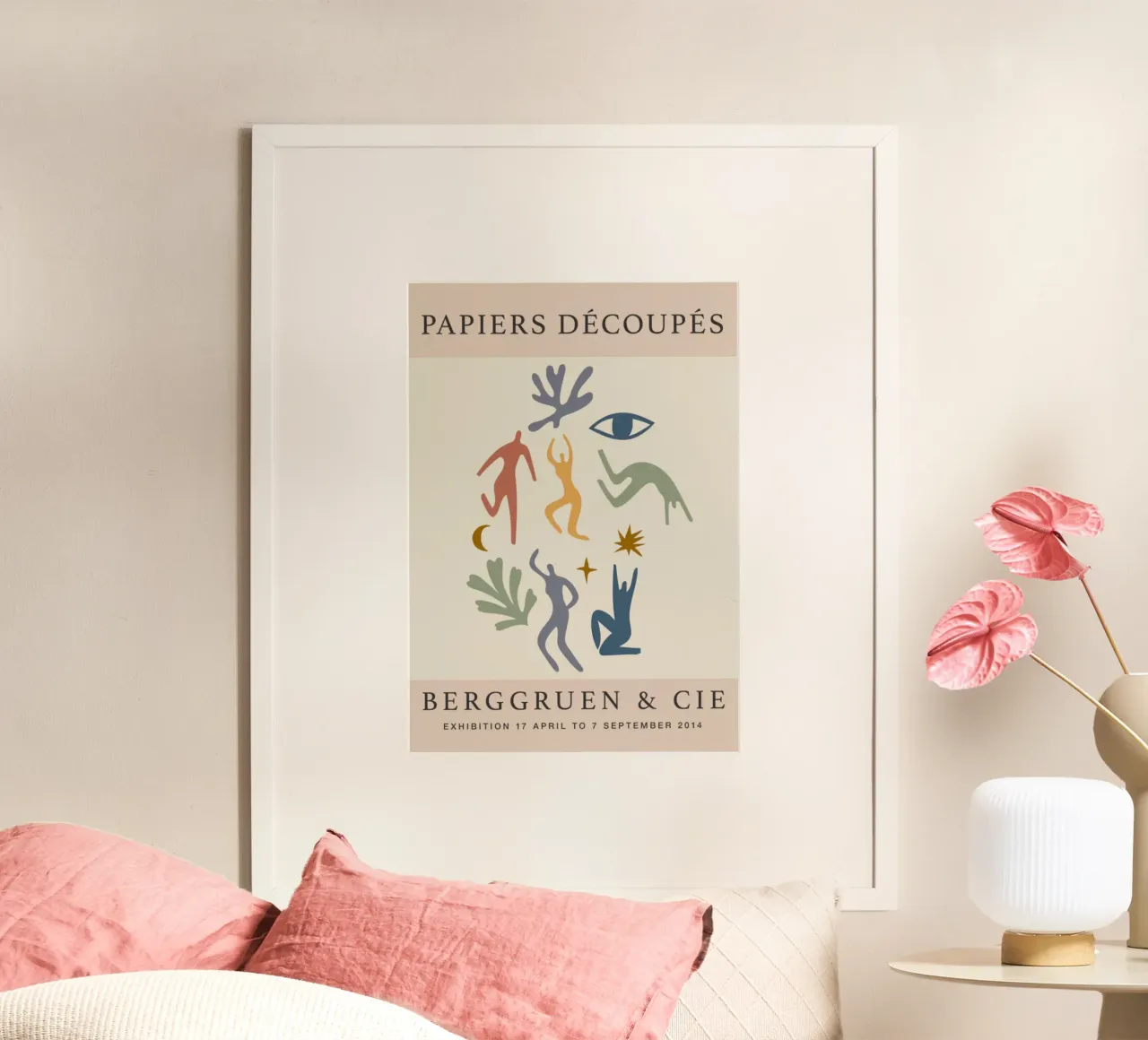 Matisse "Papiers Découpés" Mostra di Berggruen Astratto Pri poster con telaio in alluminio da homdeco