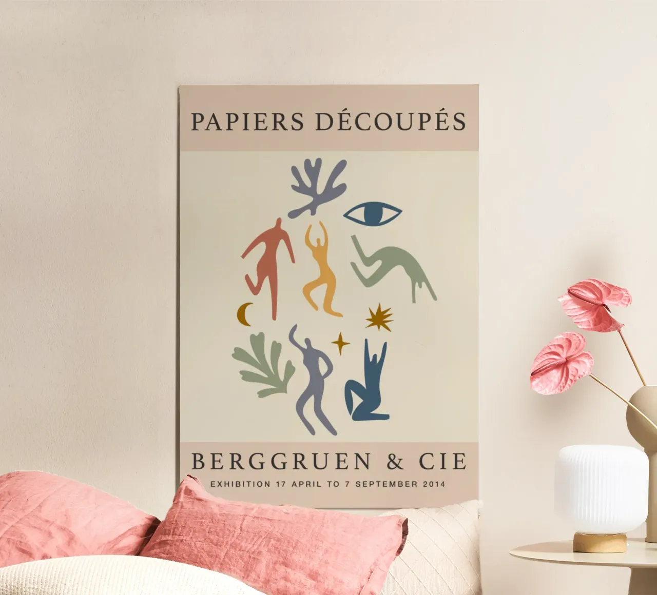 Matisse "Papiers Découpés" Mostra di Berggruen Astratto Pri poster con telaio in alluminio da homdeco