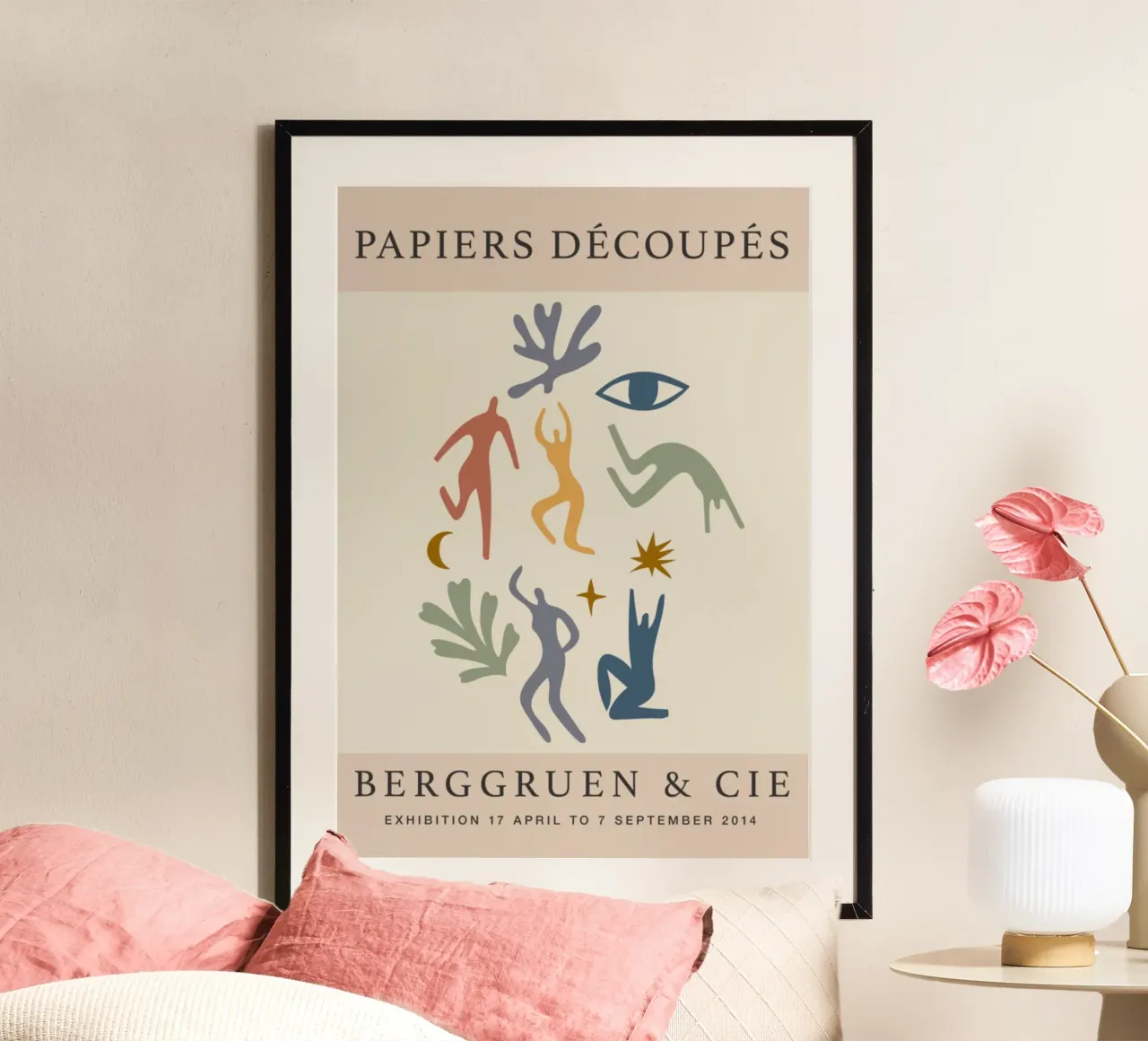 Matisse "Papiers Découpés" Mostra di Berggruen Astratto Pri poster con telaio in alluminio da homdeco