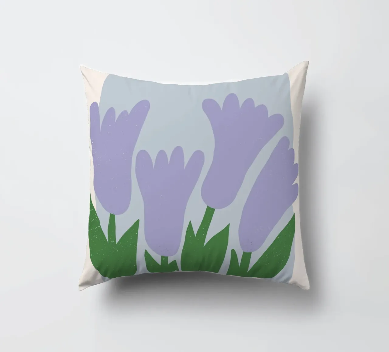 Bloemenmarkt Parijs - Lila Tulp Abstract Print kussen van homdeco