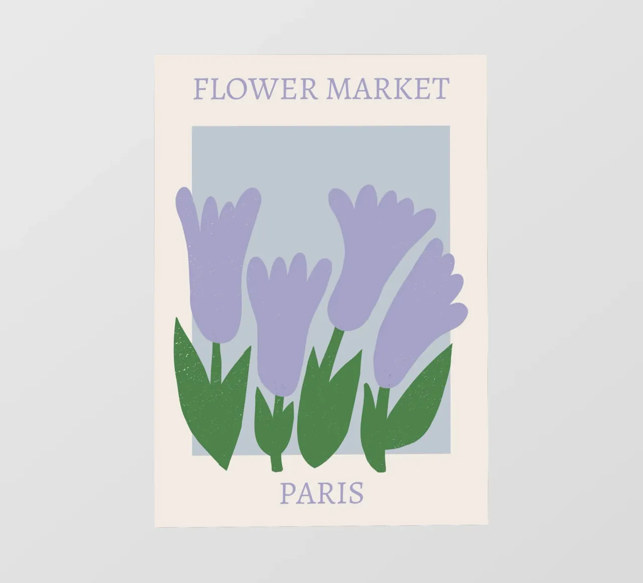 Bloemenmarkt Parijs - Lila Tulp Abstract Print fotobehang van homdeco