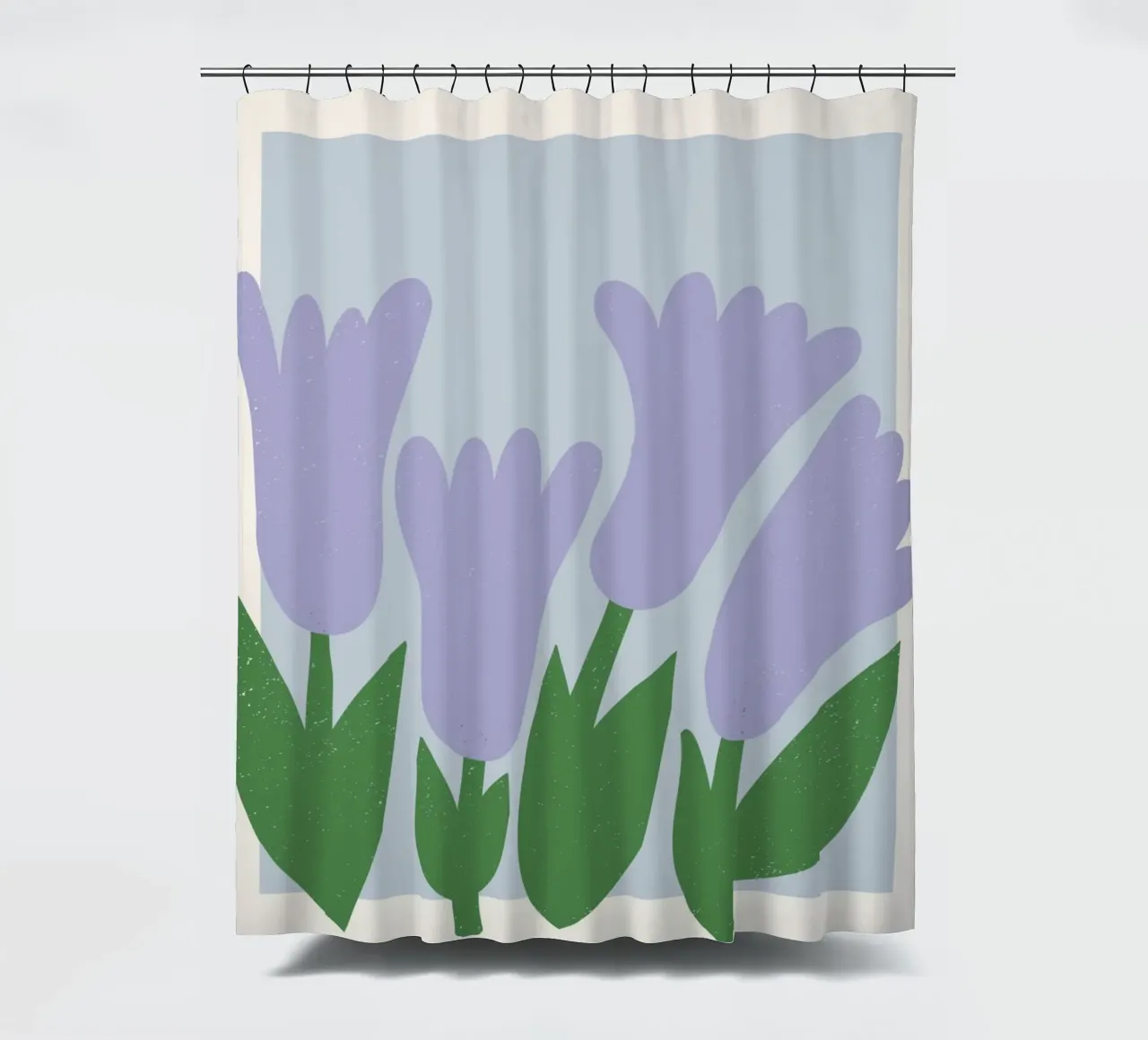 Bloemenmarkt Parijs - Lila Tulp Abstract Print douchegordijn van homdeco