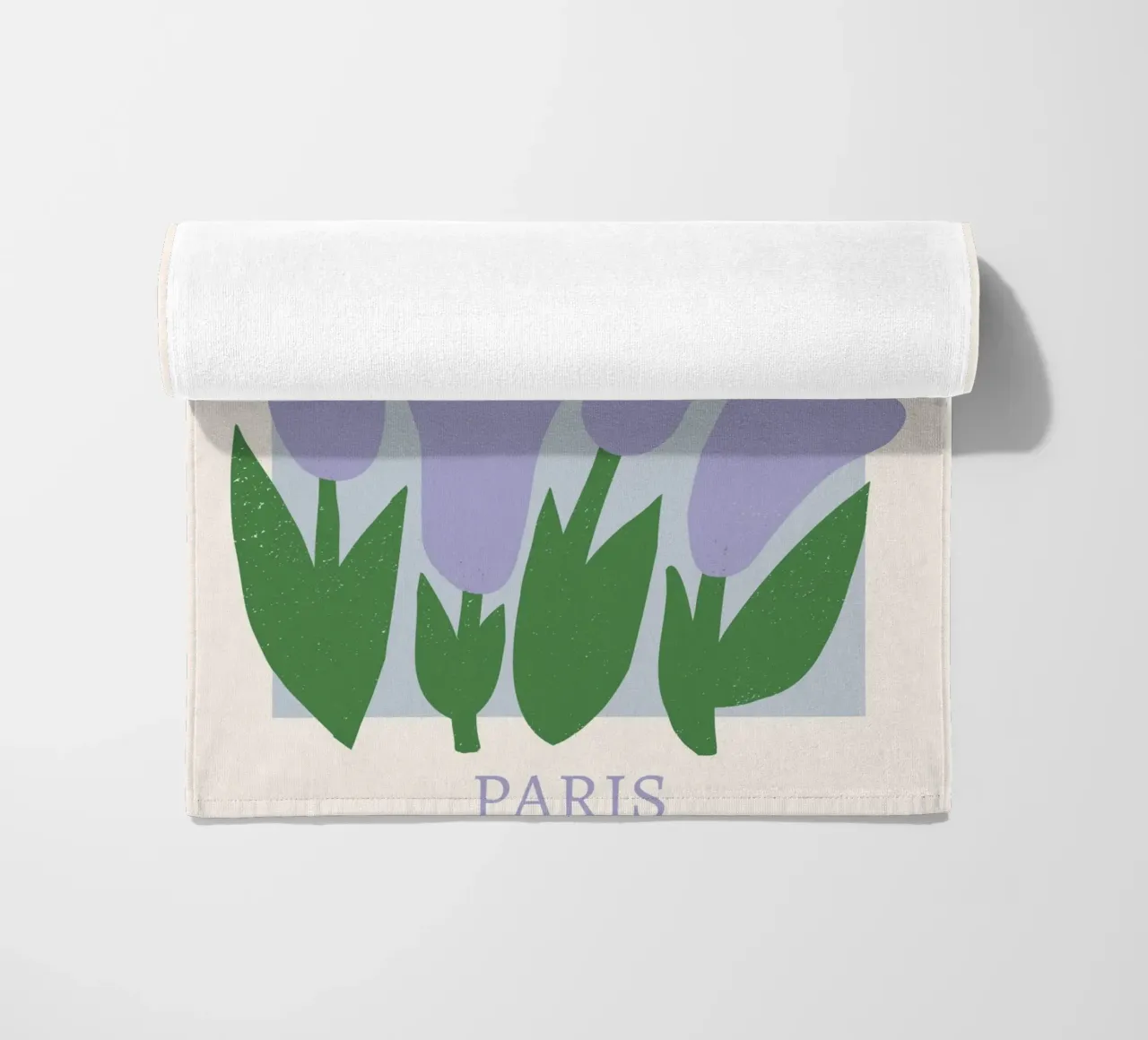 Bloemenmarkt Parijs - Lila Tulp Abstract Print strandhanddoek van homdeco