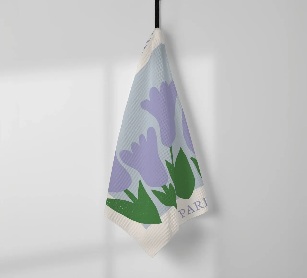 Bloemenmarkt Parijs - Lila Tulp Abstract Print theedoek van homdeco