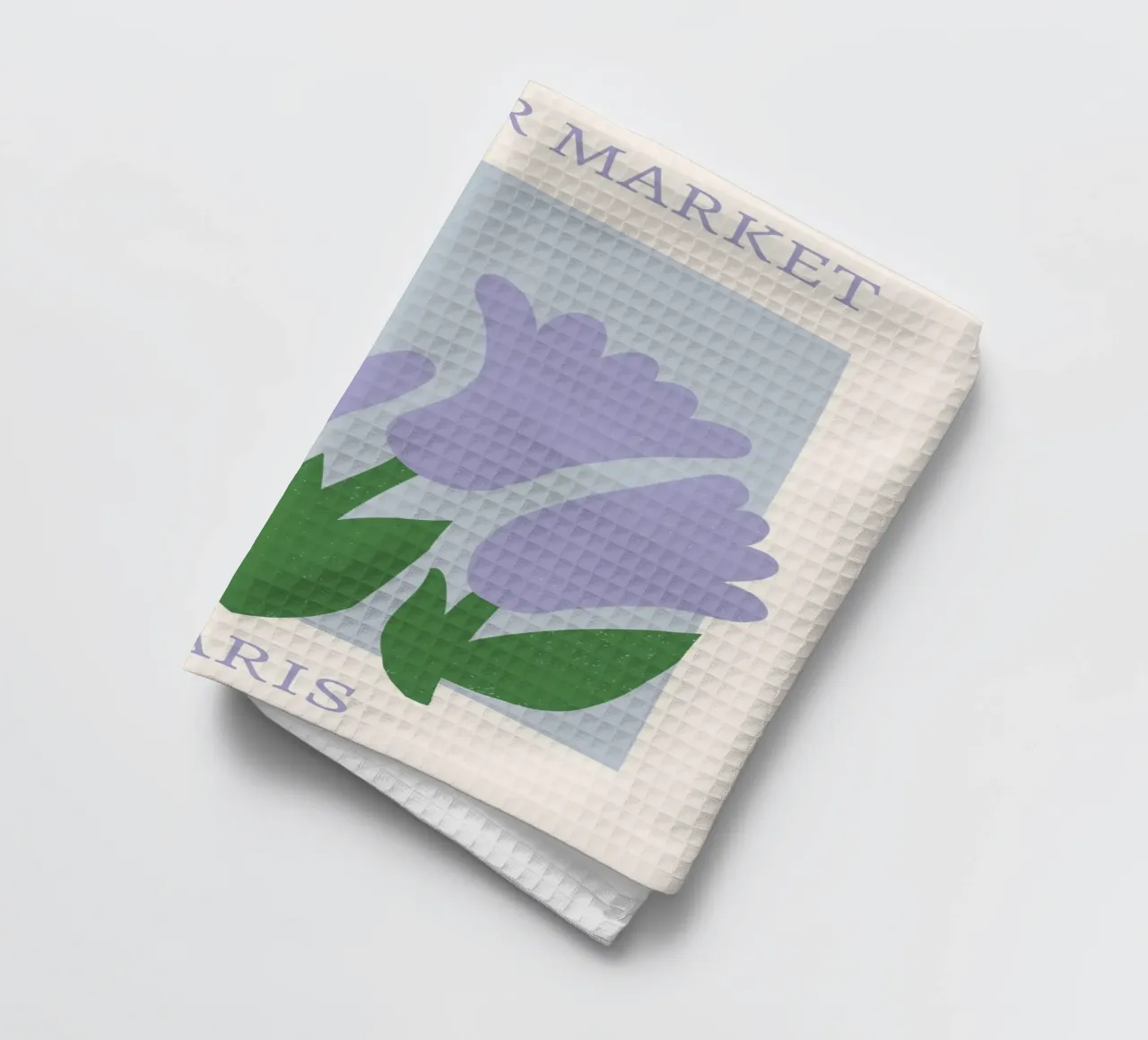 Bloemenmarkt Parijs - Lila Tulp Abstract Print theedoek van homdeco