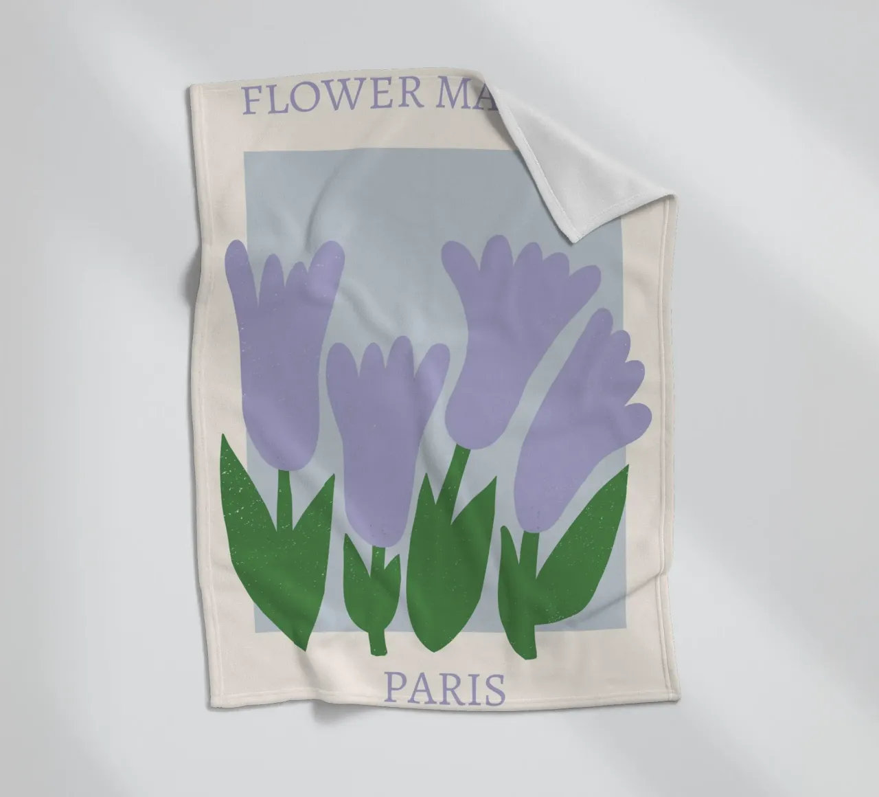 Bloemenmarkt Parijs - Lila Tulp Abstract Print fleecedeken van homdeco