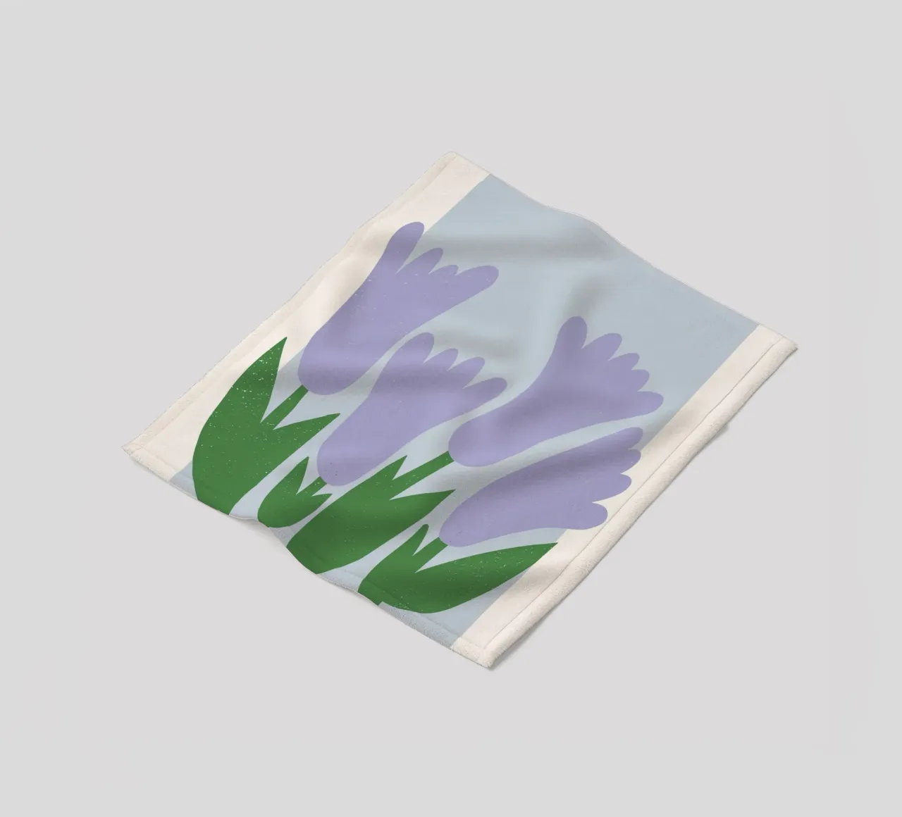 Marché aux fleurs de Paris - Lilac Tulip Abstract Print plaid polaire de homdeco