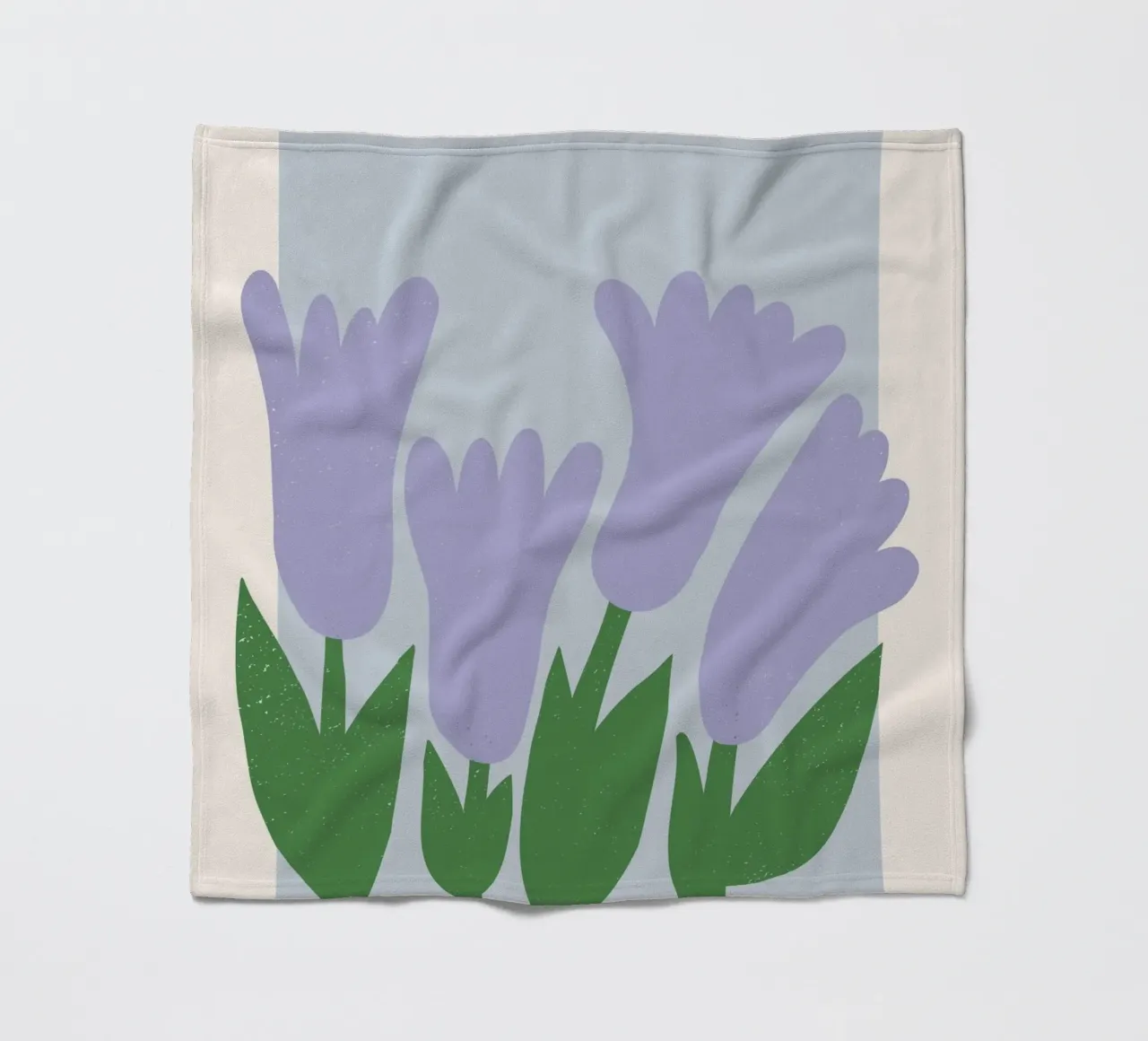 Marché aux fleurs de Paris - Lilac Tulip Abstract Print plaid polaire de homdeco