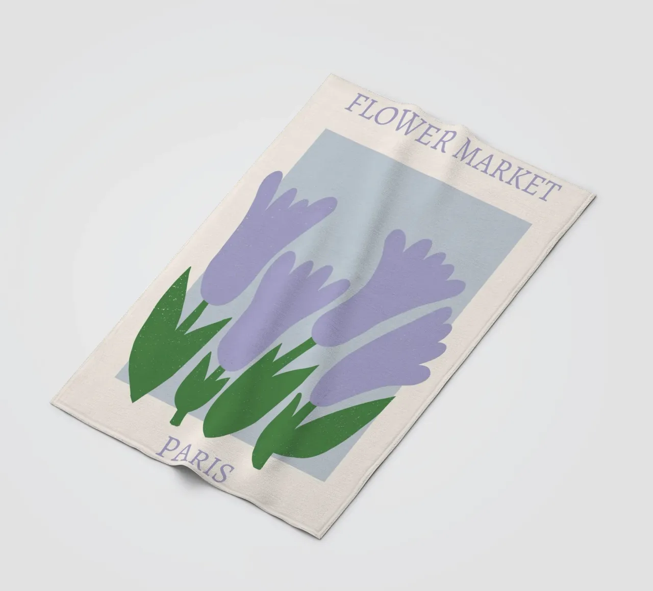Marché aux fleurs de Paris - Lilac Tulip Abstract Print plaid polaire de homdeco