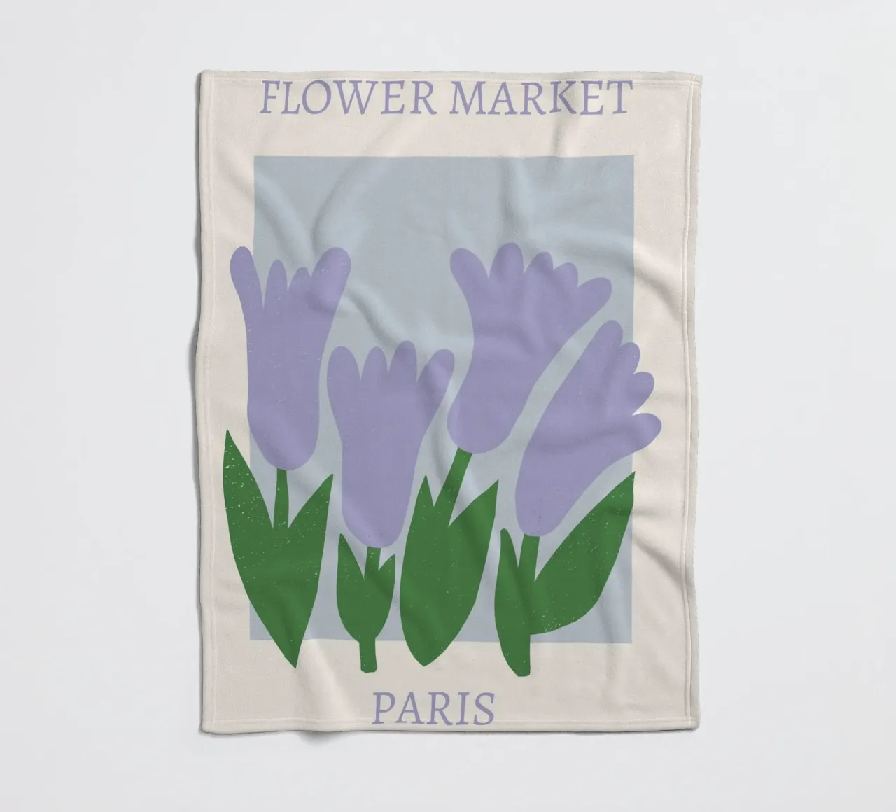 Marché aux fleurs de Paris - Lilac Tulip Abstract Print plaid polaire de homdeco