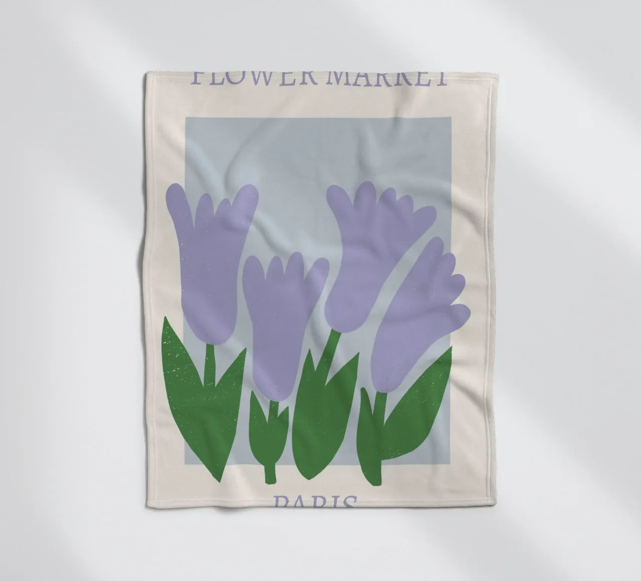 Bloemenmarkt Parijs - Lila Tulp Abstract Print fleecedeken van homdeco