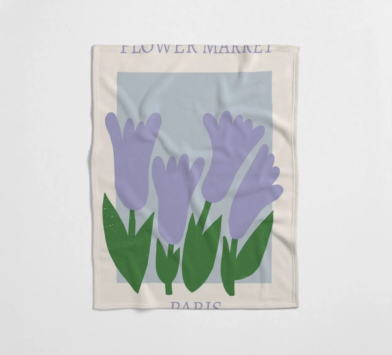 Bloemenmarkt Parijs - Lila Tulp Abstract Print fleecedeken van homdeco