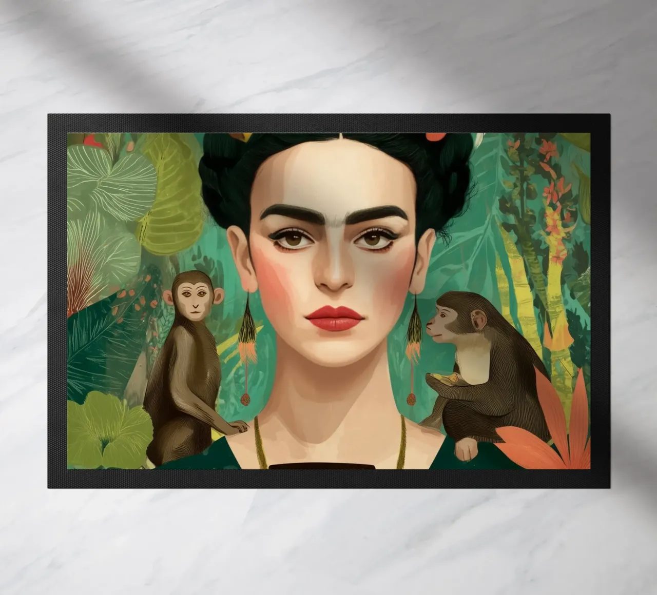 Frida – La Maestra del Bosque doormat by Clara August