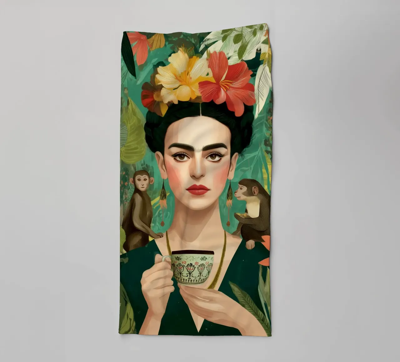 Frida – La Maestra del Bosque towel by Clara August