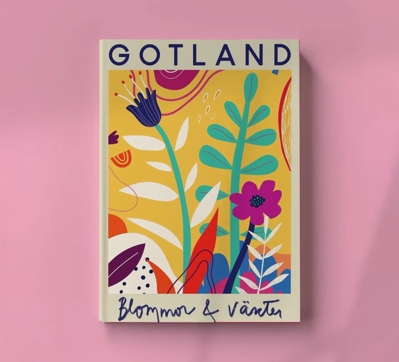 Gotland Botanical Abstract - Vibrant Swedish Flora Art Print notebook by homdeco