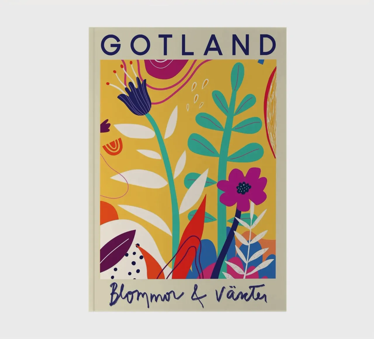 Gotland Botanical Abstract - Vibrant Swedish Flora Art Print notebook by homdeco