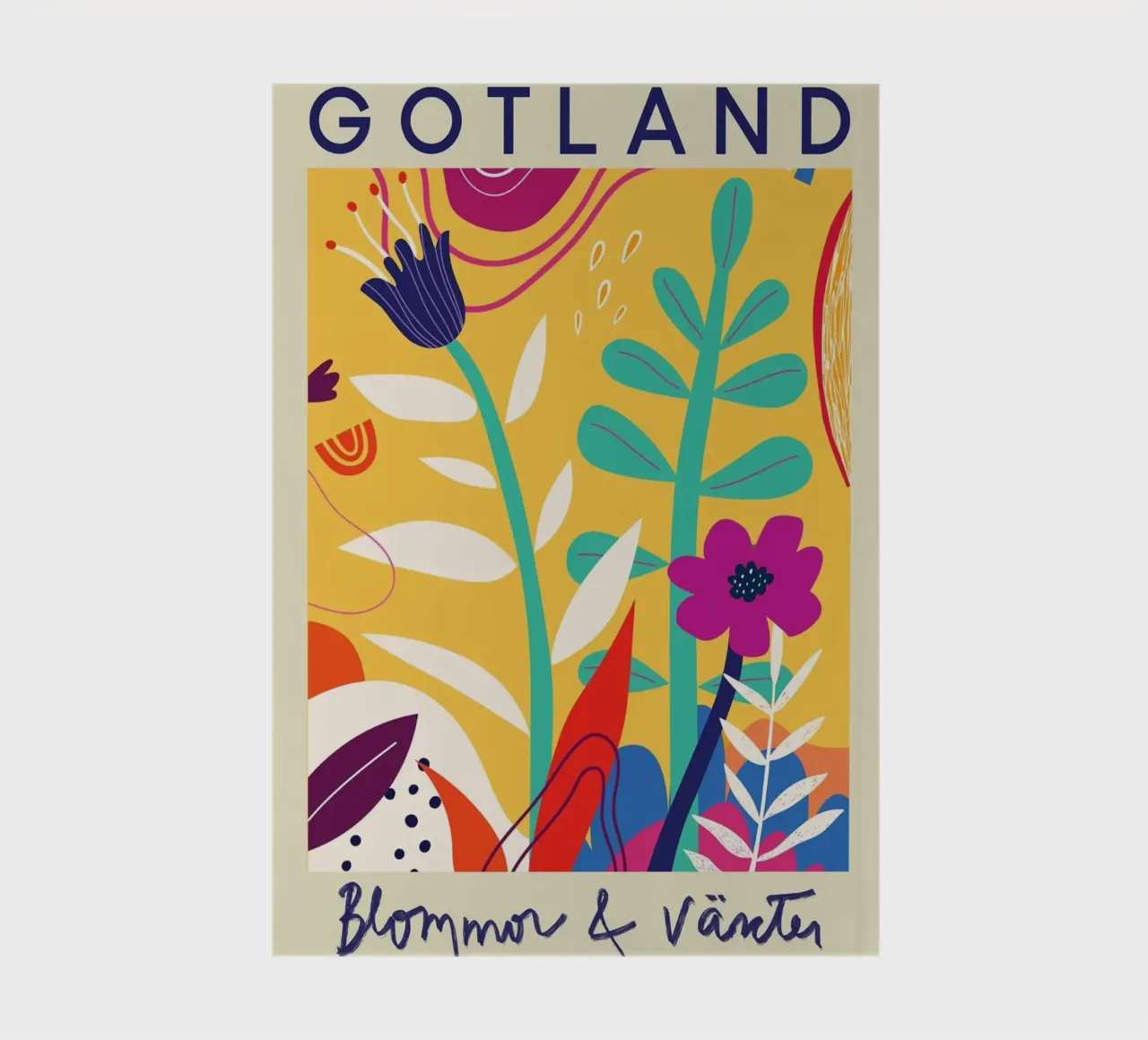 Gotland Botanical Abstract - Vibrant Swedish Flora Art Print notebook by homdeco