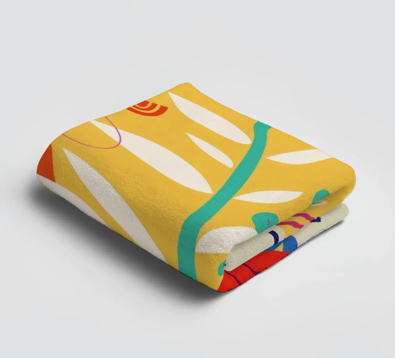 Gotland Botanical Abstract - Vibrant Swedish Flora Art Print towel by homdeco