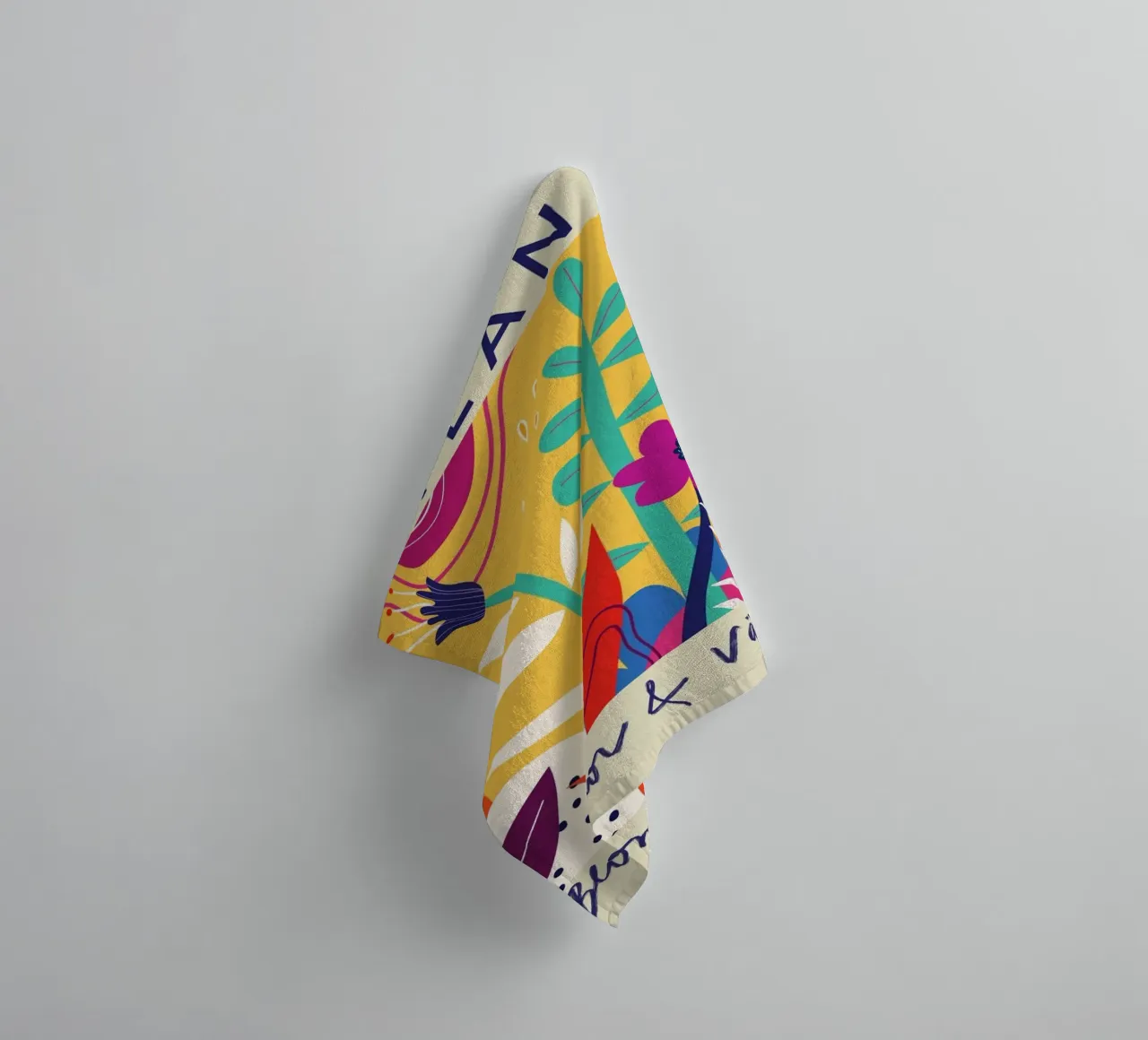 Gotland Botanical Abstract - Vibrant Swedish Flora Art Print towel by homdeco