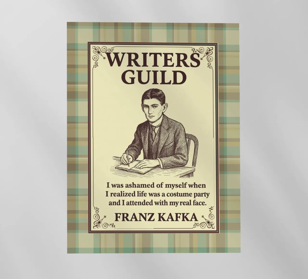 Gilda degli scrittori - Franz Kafka pellicola backlit da Taika Tori Art