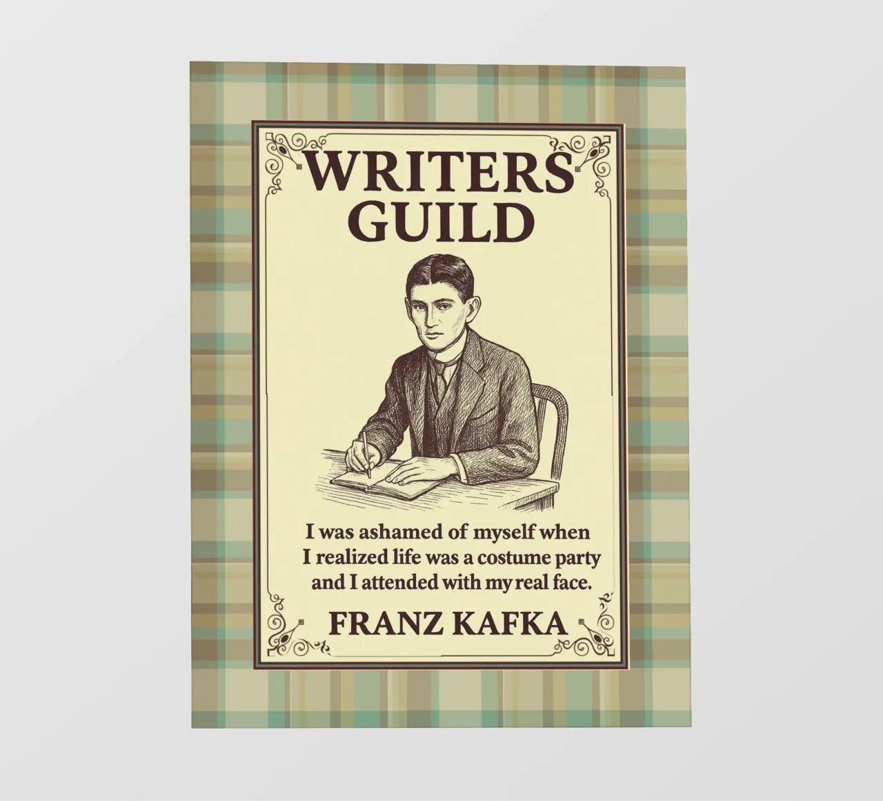 Gilda degli scrittori - Franz Kafka pellicola backlit da Taika Tori Art