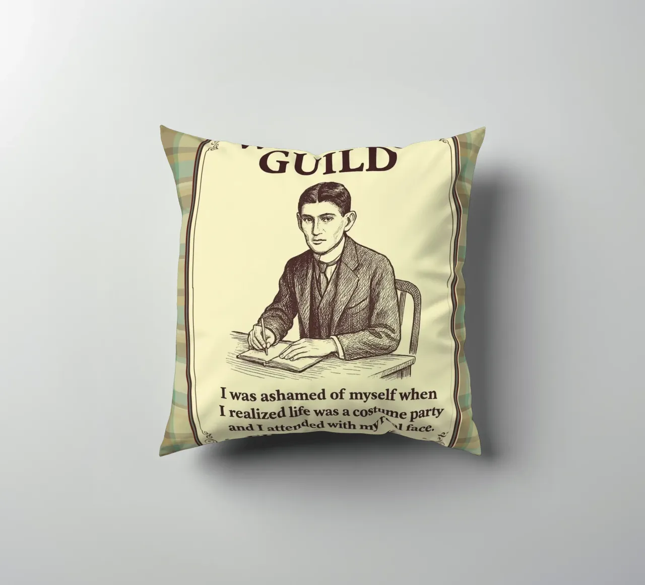 Gilda degli scrittori - Franz Kafka cuscino da Taika Tori Art