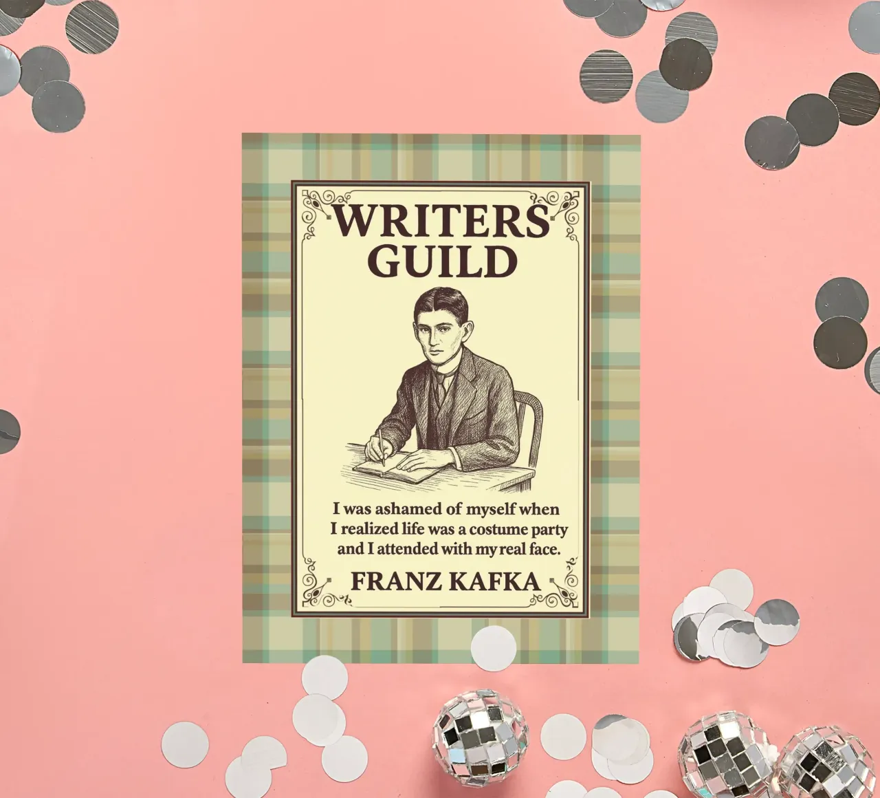 Guilde des écrivains - Franz Kafka autocollant de Taika Tori Art