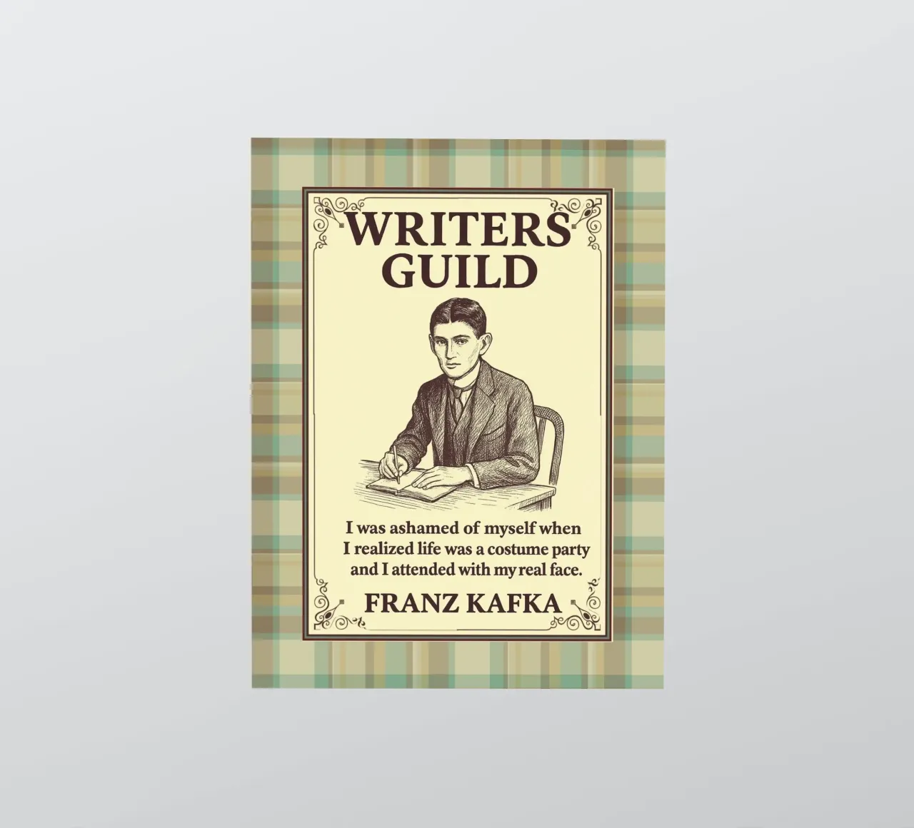 Guilde des écrivains - Franz Kafka autocollant de Taika Tori Art