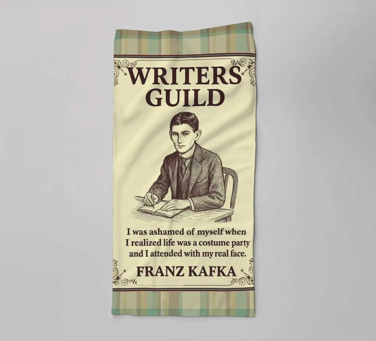 Gilda degli scrittori - Franz Kafka asciugamano da bagno da Taika Tori Art