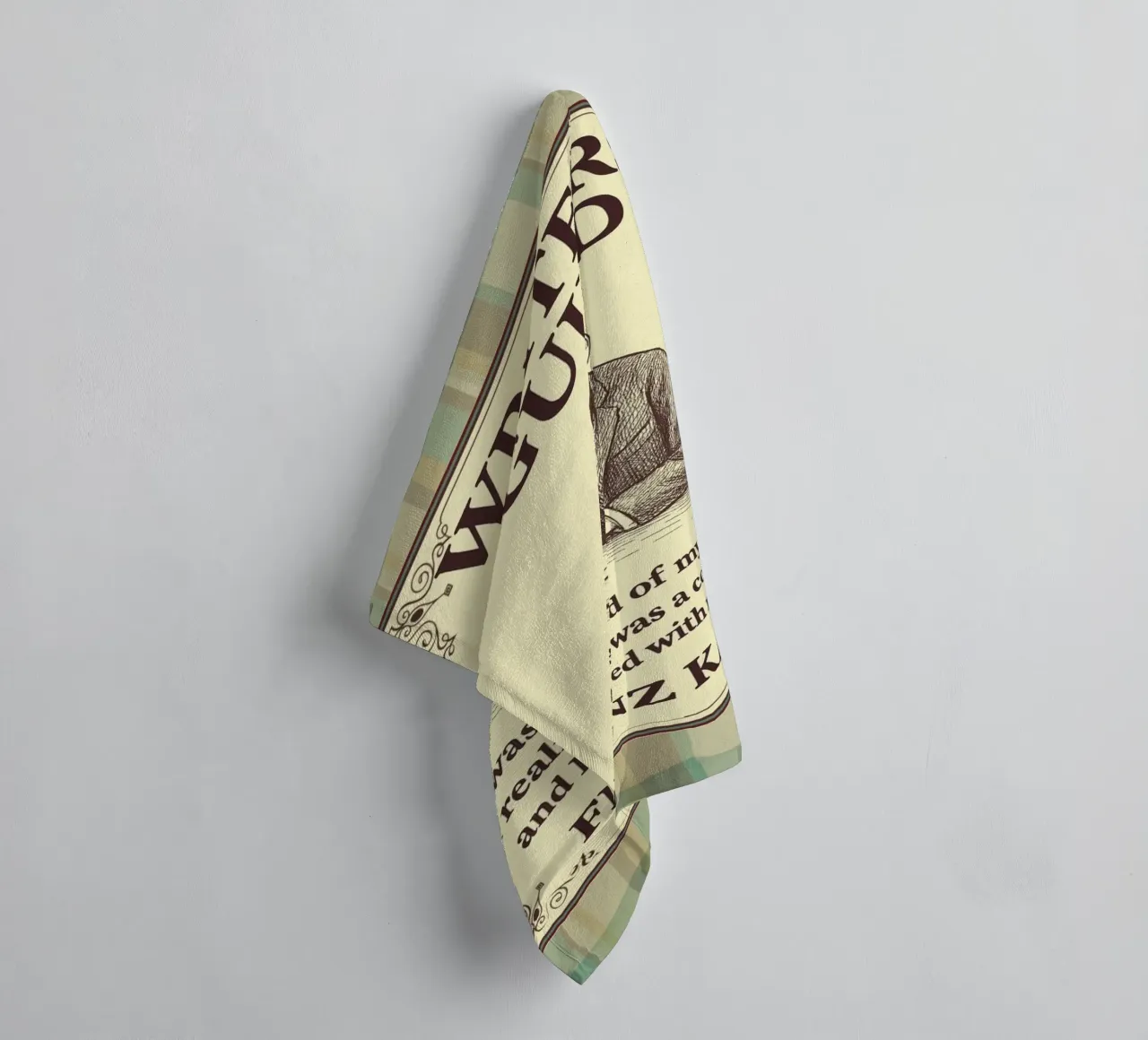 Writers Guild - Franz Kafka towel by Taika Tori Art