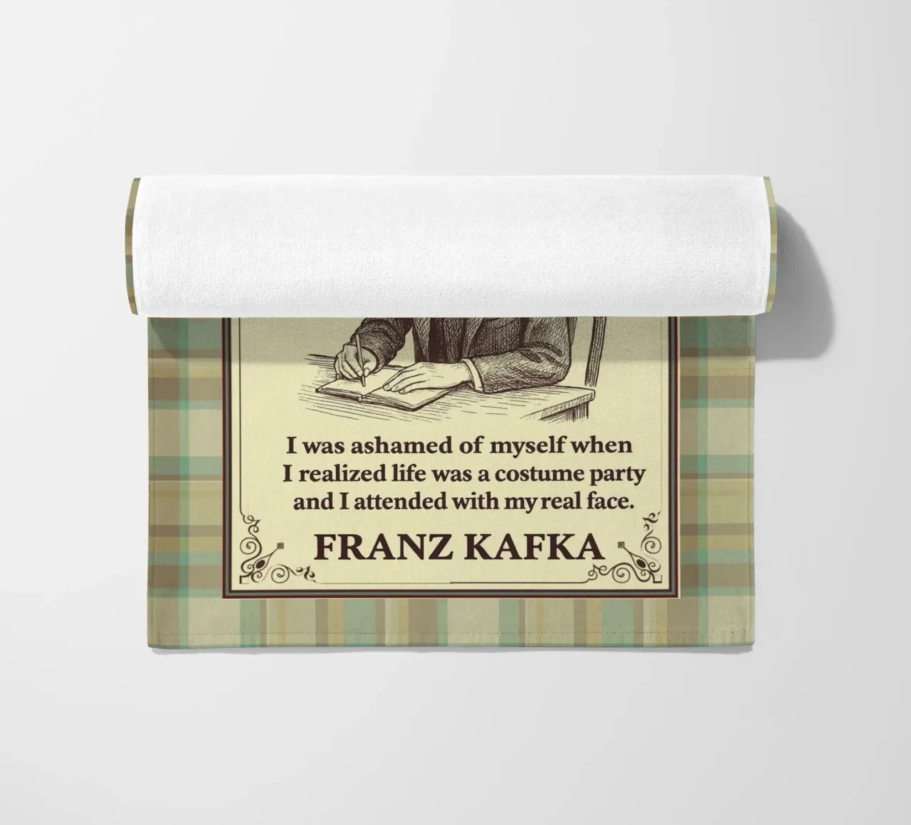 Gilda degli scrittori - Franz Kafka telo mare da Taika Tori Art