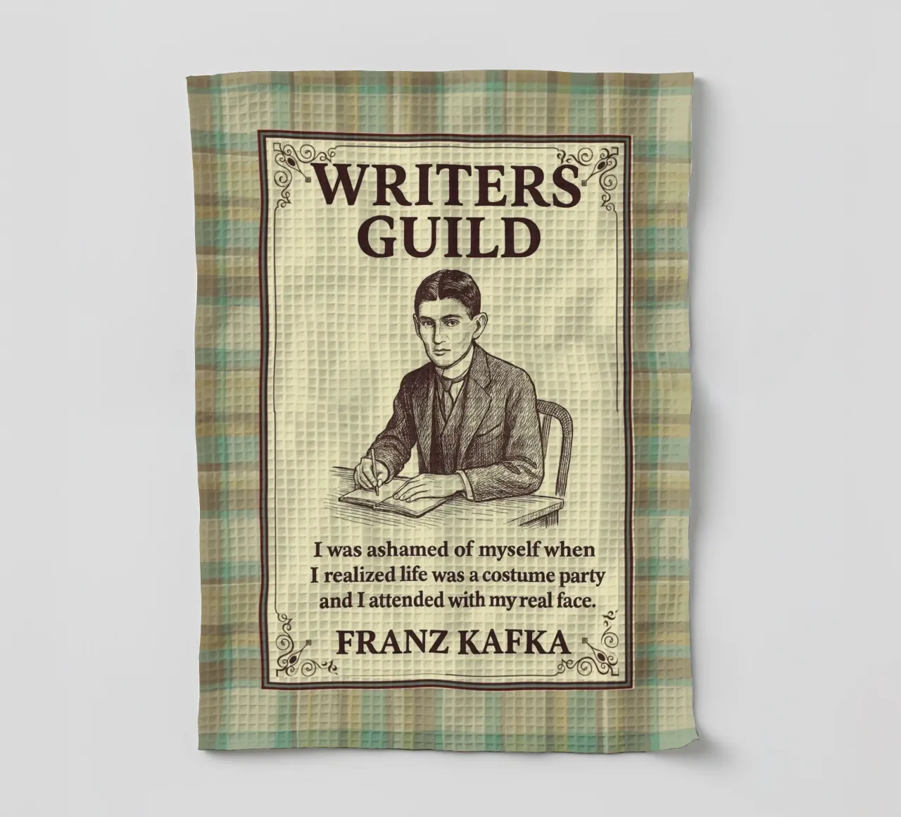 Gilde der Schriftsteller - Franz Kafka Geschirrtuch von Taika Tori Art